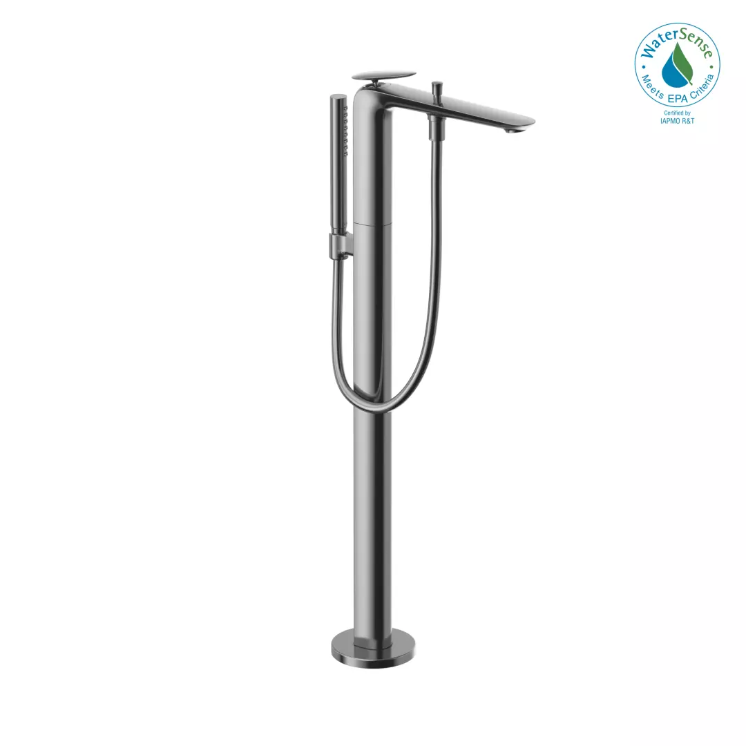 ZA Single-Handle Free Standing Tub Filler with Handshower, Polished Chrome - TBP03301U#CP material