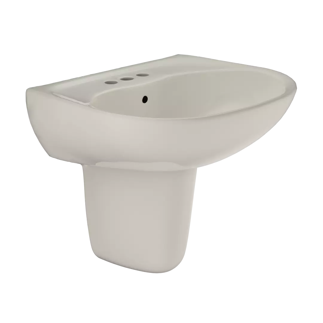 Supreme® Oval Wall-Mount Bathroom Sink with CEFIONTECT and Shroud for 4 Inch Center Faucets, Sedona Beige - LHT241.4G#12 material