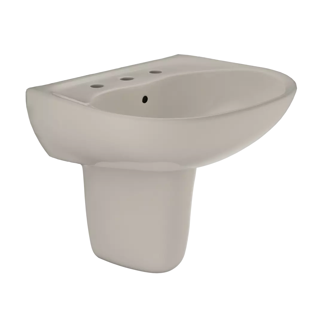 Supreme® Oval Wall-Mount Bathroom Sink with CEFIONTECT and Shroud for 8 Inch Center Faucets, Bone - LHT241.8G#03 material