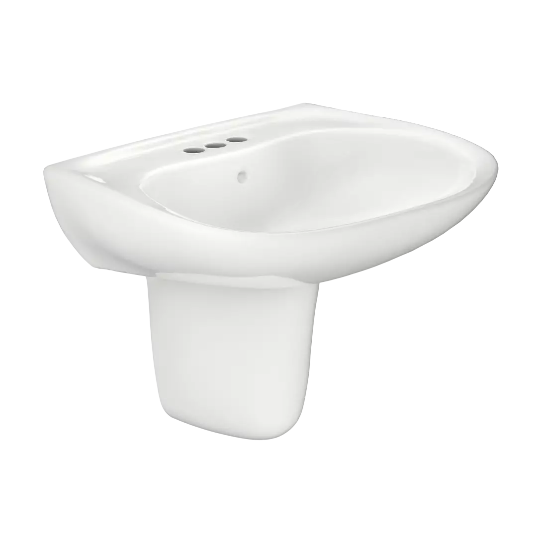 Prominence® Oval Wall-Mount Bathroom Sink with CEFIONTECT and Shroud for 4 Inch Center Faucets, Colonial White - LHT242.4G#11 material