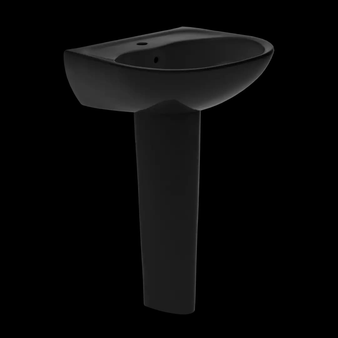 Supreme® Oval Basin Pedestal Bathroom Sink for Single Hole Faucets, Ebony - LPT241#51 material