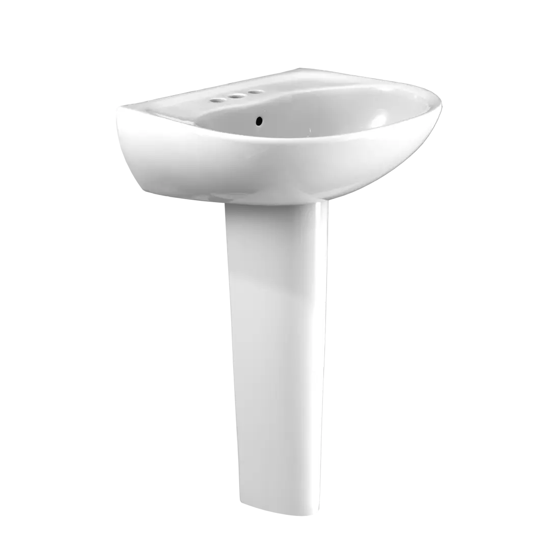 Supreme® Oval Basin Pedestal Bathroom Sink with CEFIONTECT for 4 Inch Center Faucets, Cotton White - LPT241.4G#01 material