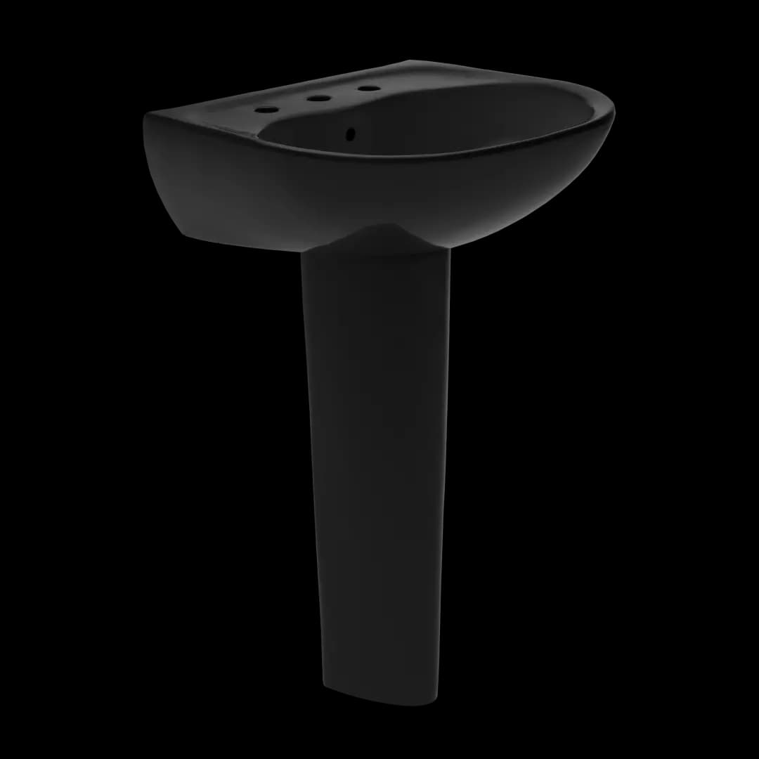Supreme® Oval Basin Pedestal Bathroom Sink for 8 Inch Center Faucets, Ebony - LPT241.8#51 material