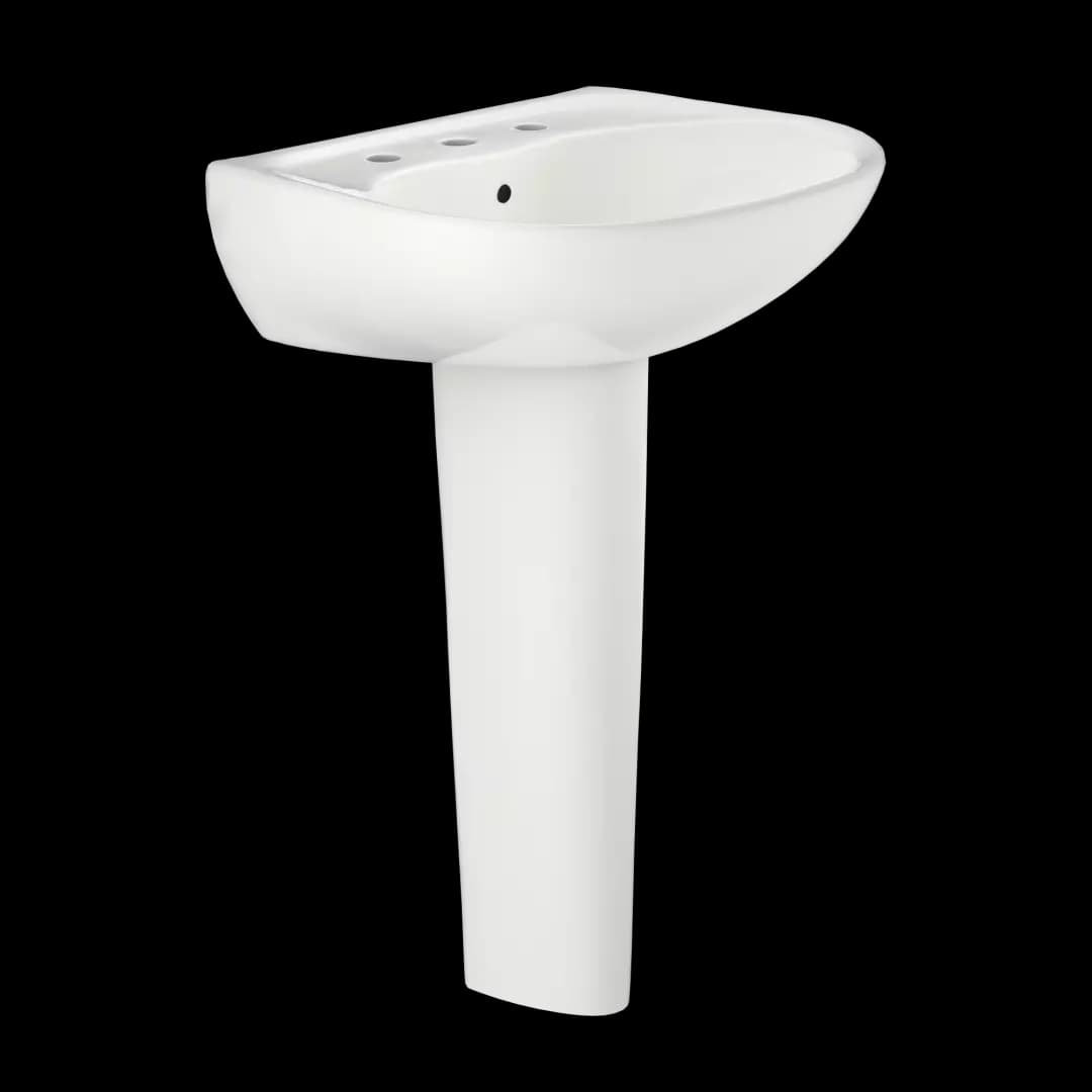 Supreme® Oval Basin Pedestal Bathroom Sink with CeFiONtect™ for 8 Inch Center Faucets, Colonial White - LPT241.8G#11 material