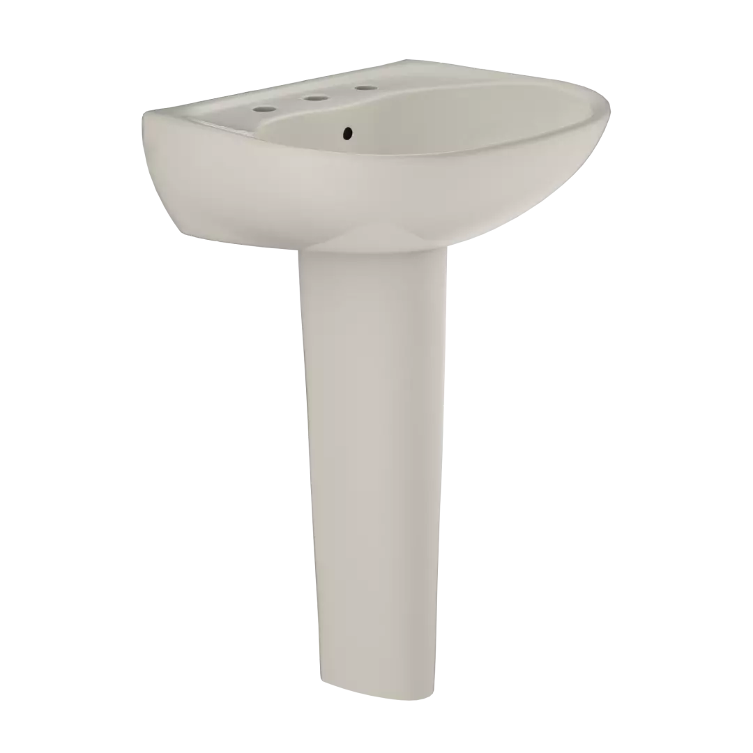 Supreme® Oval Basin Pedestal Bathroom Sink with CeFiONtect™ for 8 Inch Center Faucets, Sedona Beige - LPT241.8G#12 material