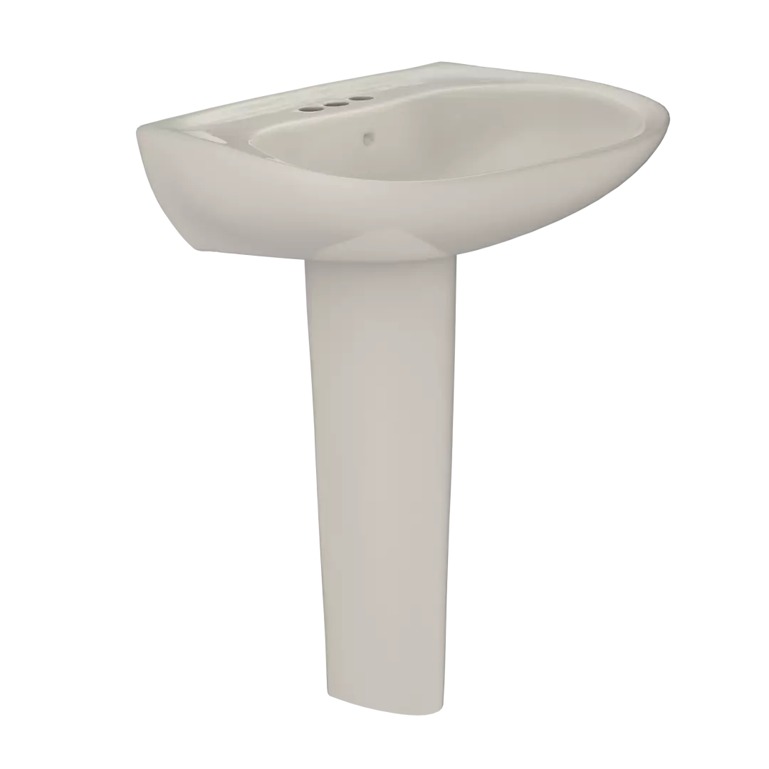 Prominence® Oval Basin Pedestal Bathroom Sink with CeFiONtect™ for 4 inch Center Faucets, Sedona Beige - LPT242.4G#12 material