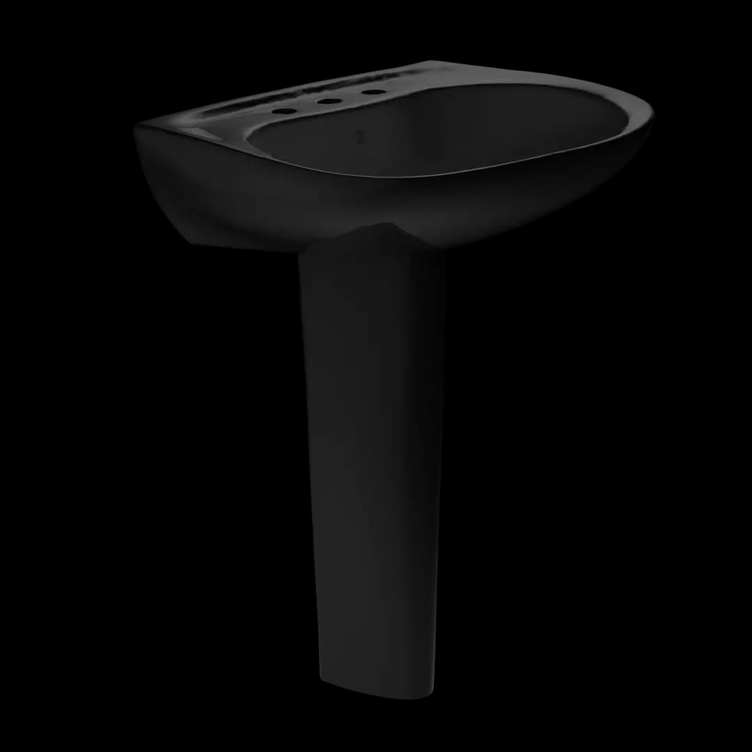 Prominence® Oval Basin Pedestal Bathroom Sink for8 inch Center Faucets, Ebony - LPT242.8#51 material