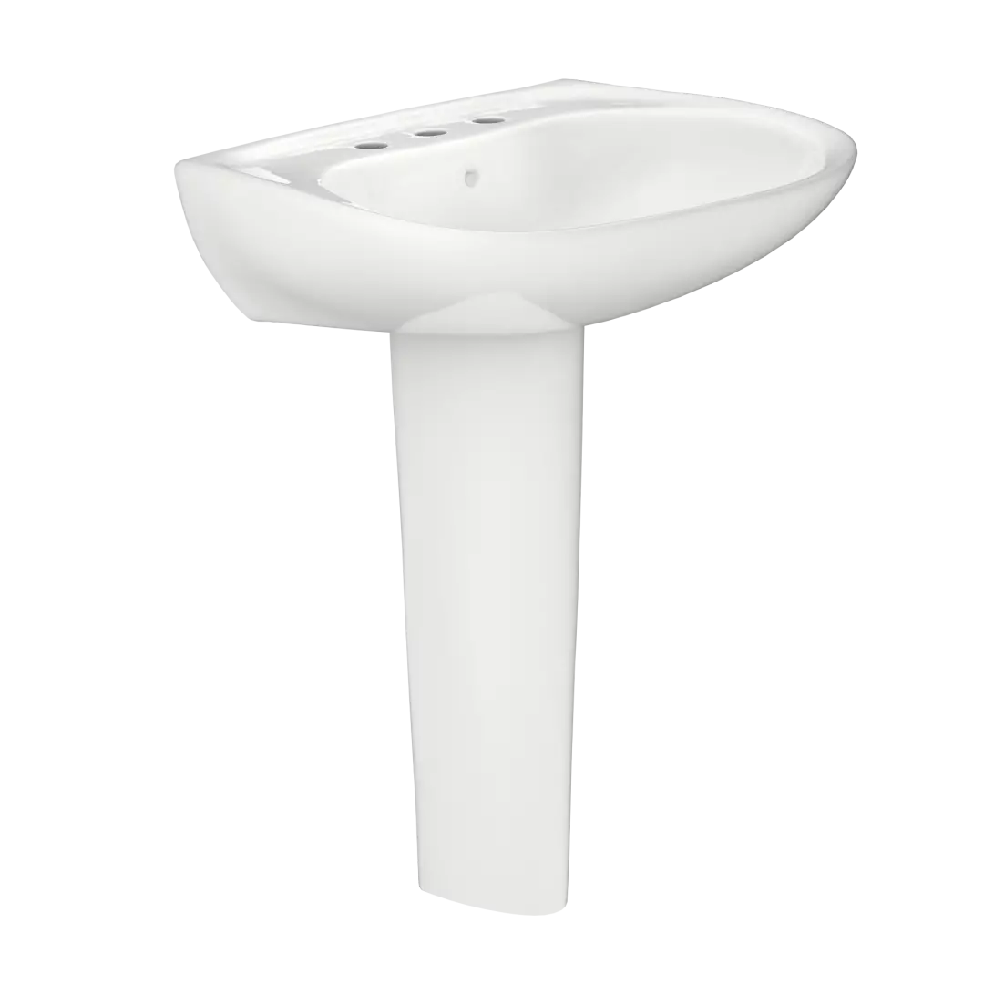 Prominence® Oval Basin Pedestal Bathroom Sink with CeFiONtect™ for 8 inch Center Faucets, Colonial White - LPT242.8G#11 material