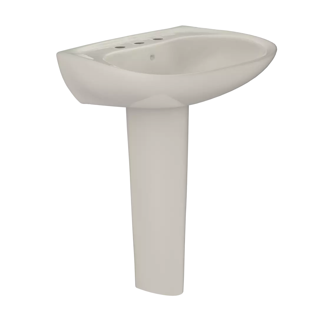 Prominence® Oval Basin Pedestal Bathroom Sink with CeFiONtect™ for 8 inch Center Faucets, Sedona Beige - LPT242.8G#12 material
