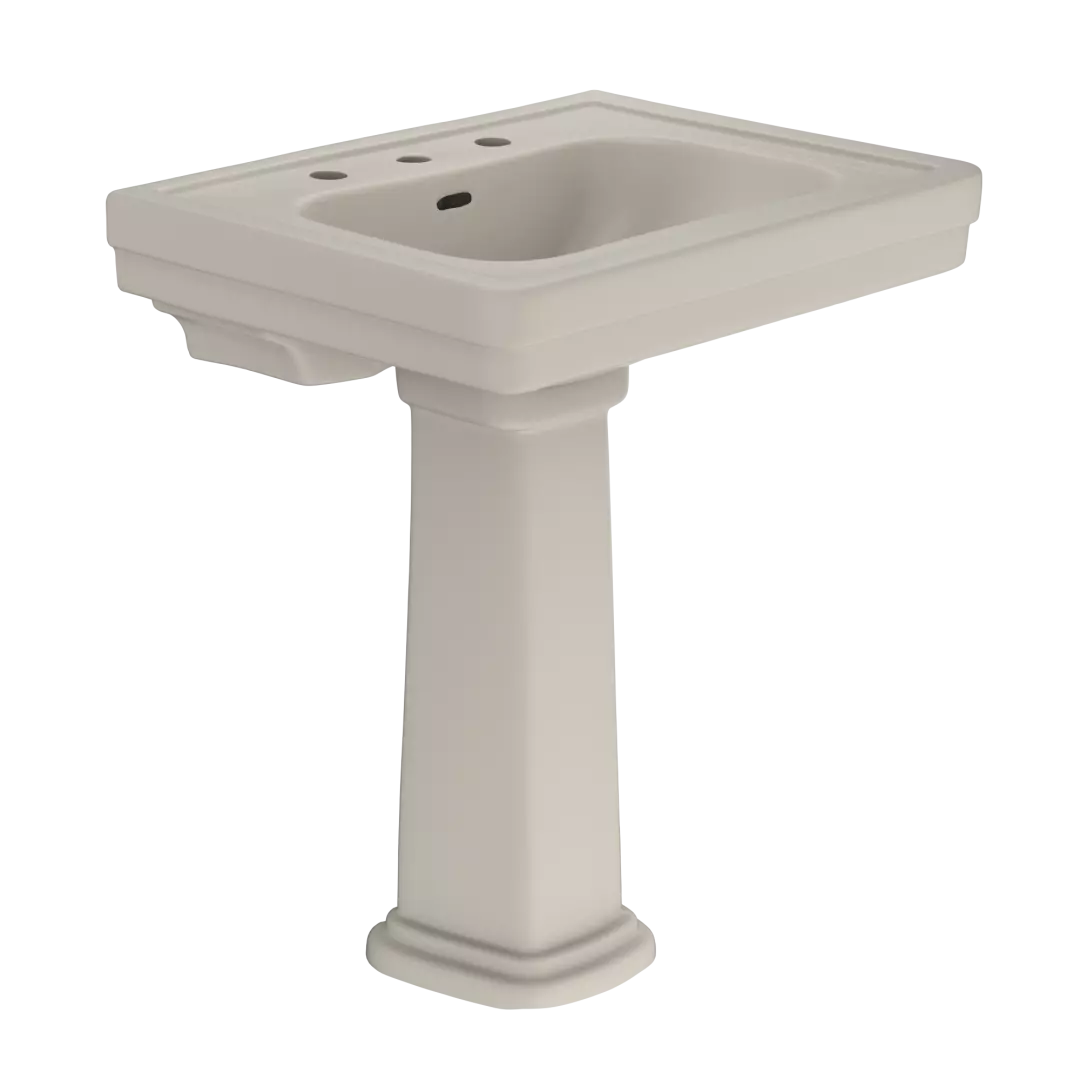 Promenade® 27-1/2" x 22-1/4" Rectangular Pedestal Bathroom Sink for 8 inch Center Faucets, Bone - LPT530.8N#03 material