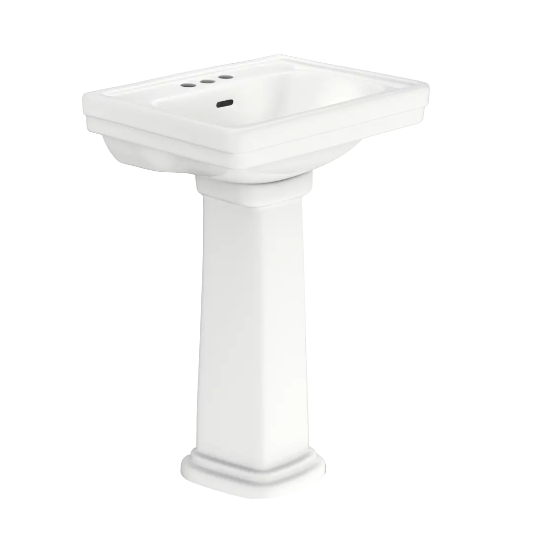 Promenade® 24" x 19-1/4" Rectangular Pedestal Bathroom Sink for 4 inch Center Faucets, Colonial White - LPT532.4N#11 material