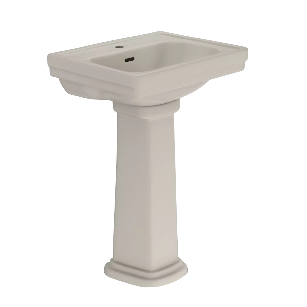 Promenade® 24" x 19-1/4" Rectangular Pedestal Bathroom Sink for Single Hole Faucets, Bone - LPT532N#03 material