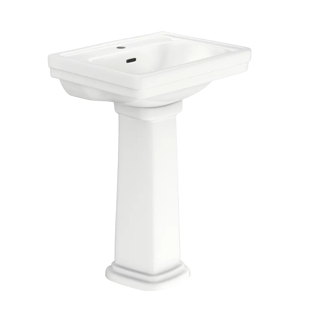Promenade® 24" x 19-1/4" Rectangular Pedestal Bathroom Sink for Single Hole Faucets, Colonial White - LPT532N#11 material