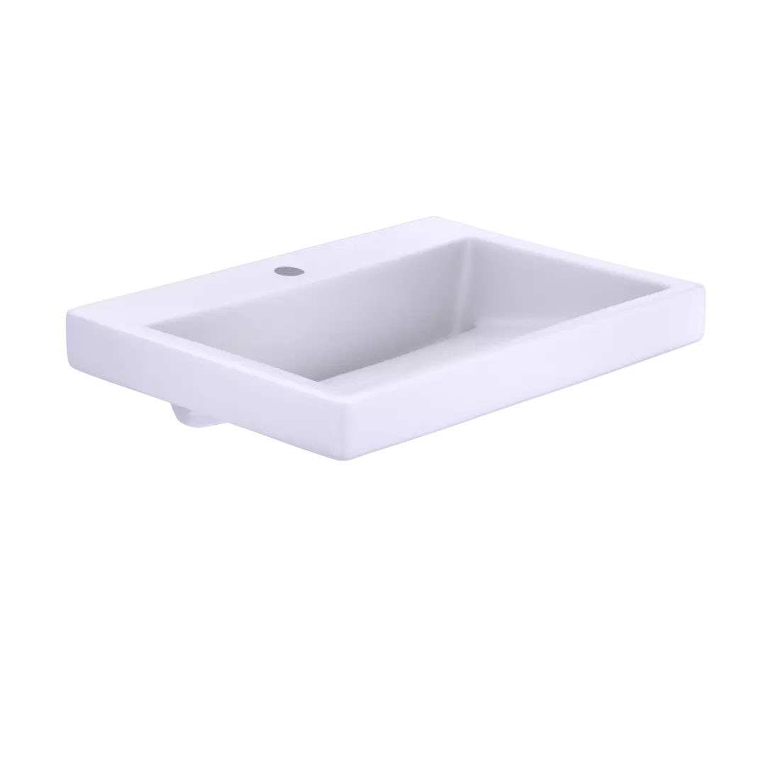 Kiwami® Renesse® Design I Rectangular Fireclay Vessel Bathroom Sink with CEFIONTECT for Single Hole Faucets, Cotton White - LT171G#01 material