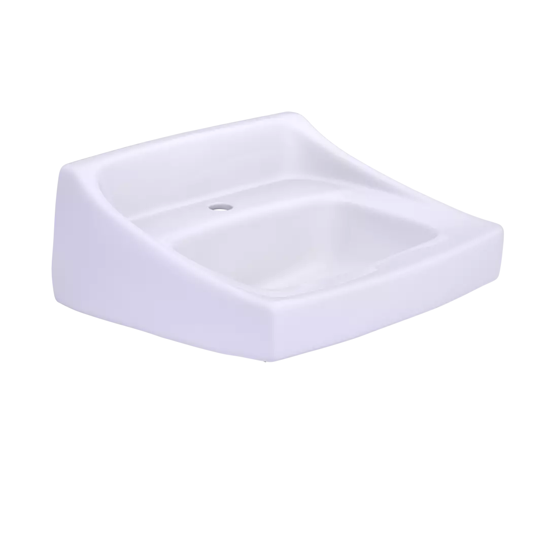 Commercial Wall-Mount Bathroom Sink for Single Hole Faucets, Cotton White - LT307#01 material
