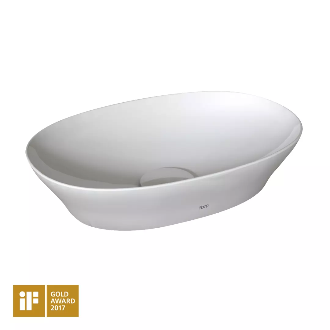 Kiwami® Oval 16 Inch Vessel Bathroom Sink with CEFIONTECT®, Cotton White - LT473G#01 material