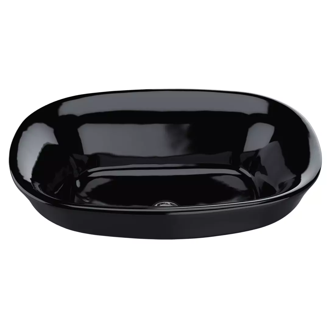 Marisâ„¢ Oval Semi-Recessed Vessel Bathroom Sink, Ebony - LT480#51 material