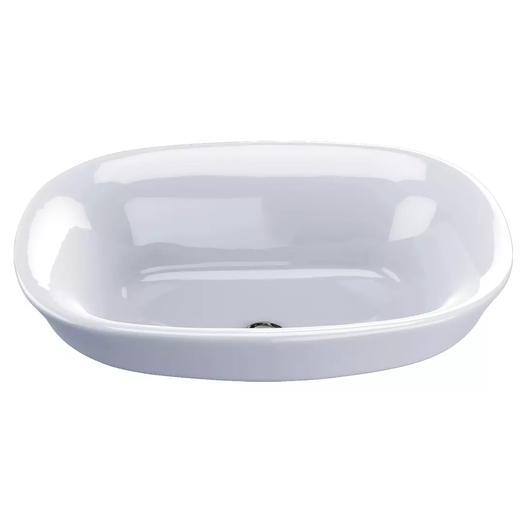Marisâ„¢ Oval Semi-Recessed Vessel Bathroom Sink with CEFIONTECT, Cotton White - LT480G#01 material