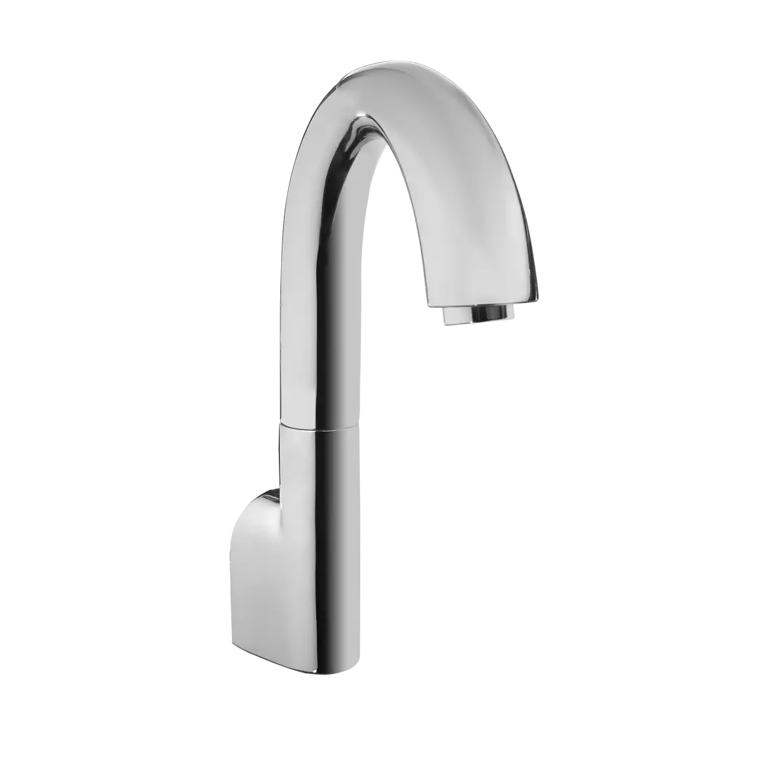 Gooseneck Wall-Mount ECOPOWER® 0.35 GPM Electronic Touchless Sensor Bathroom Faucet with Thermostatic Mixing Valve, Polished Chrome - TEL163-D20ET#CP material