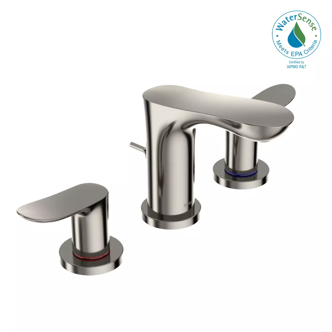 GO Series 1.2 GPM Two Handle Widespread Bathroom Sink Faucet with Drain Assembly, Polished Nickel - TLG01201U#PN material