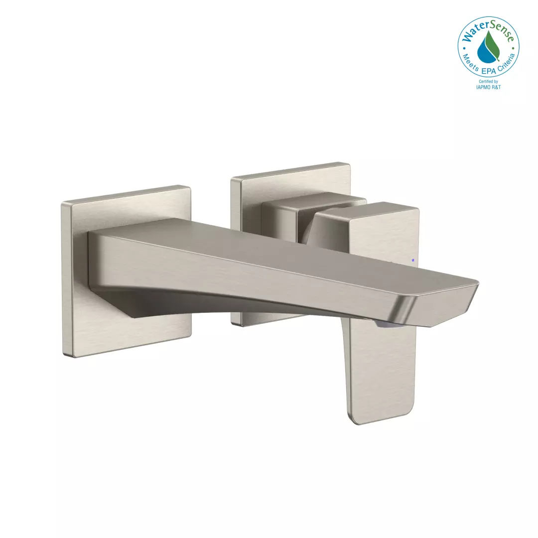 GE 1.2 GPM Wall-Mount Single-Handle Bathroom Faucet with COMFORT GLIDE Technology, Brushed Nickel - TLG07307U#BN material