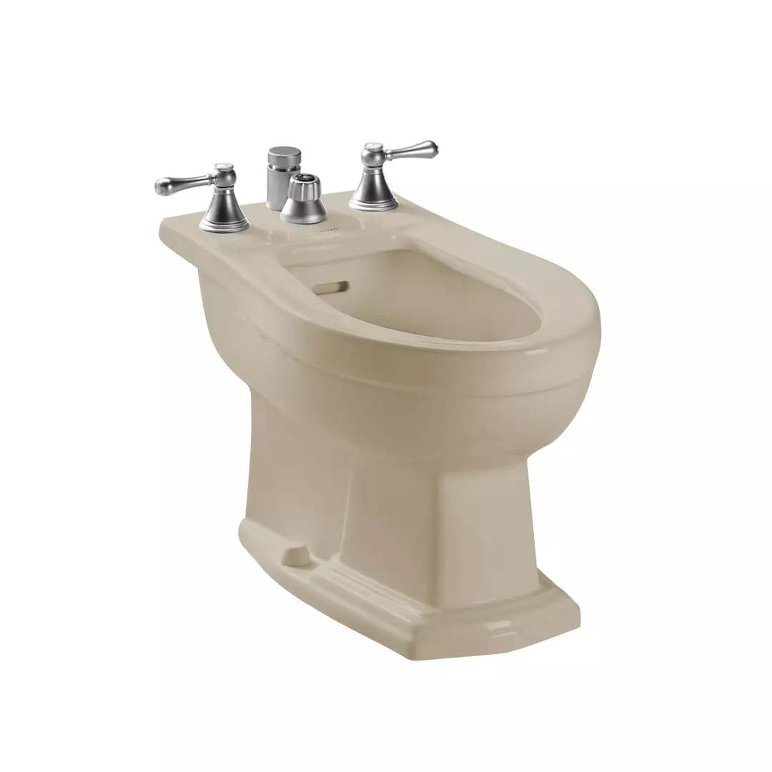 Clayton® Deck Mount Vertical Spray Flushing Rim Bidet, Bone - BT784B#03 material