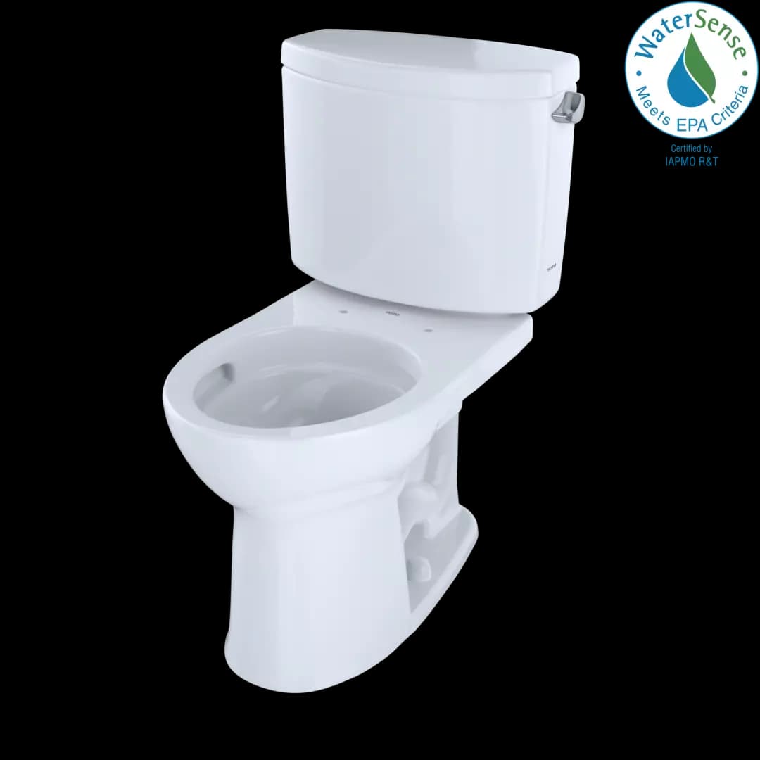 Drake® II Two-Piece Round 1.28 GPF Universal Height Toilet with CEFIONTECT and Right-Hand Trip Lever, Cotton White - CST453CEFRG#01 material
