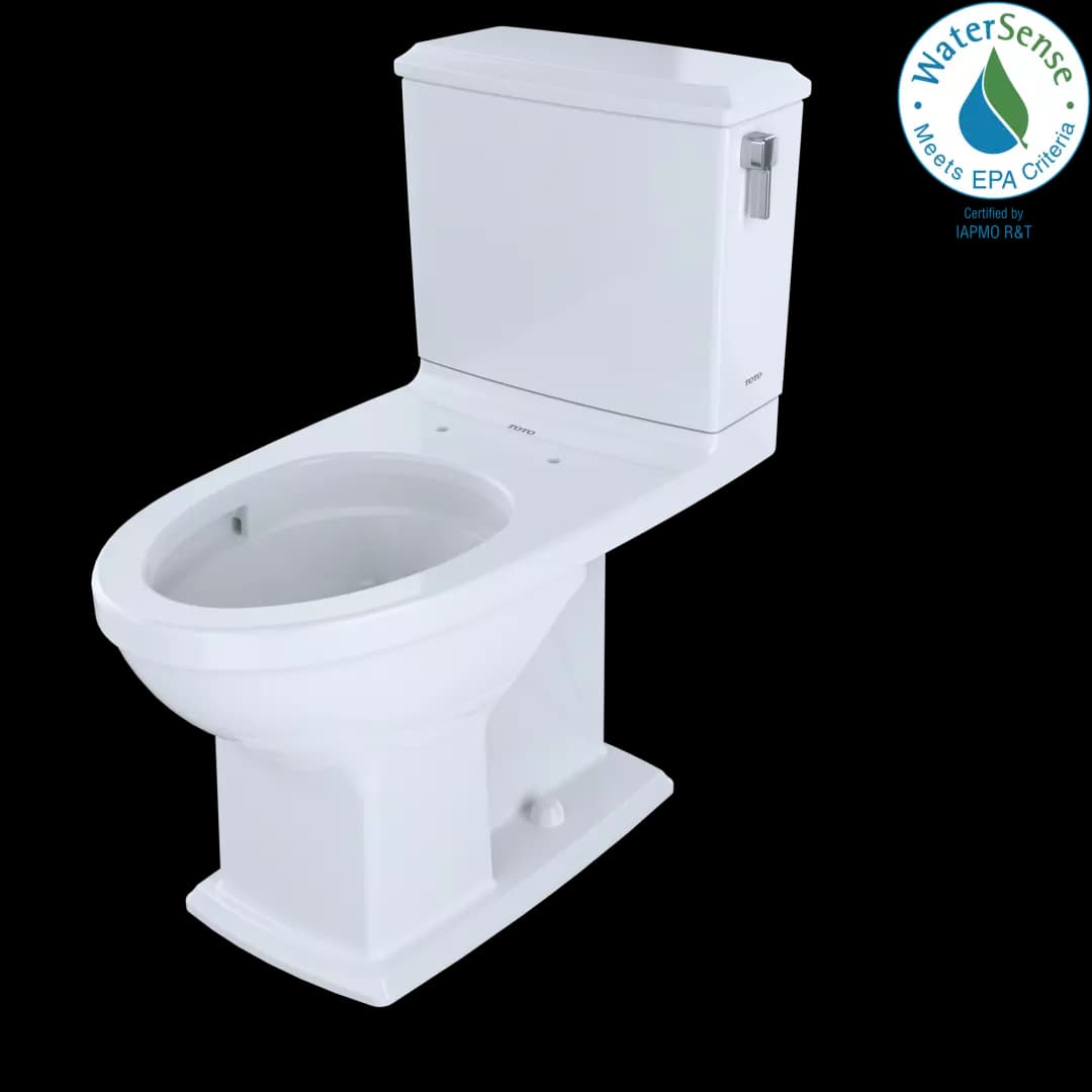 Connelly® Two-Piece Elongated Dual-Max® 1.28 and 0.9 GPF Universal Height Toilet with CEFIONTECT and Right Lever, Colonial White - CST494CEMFRG#01 material