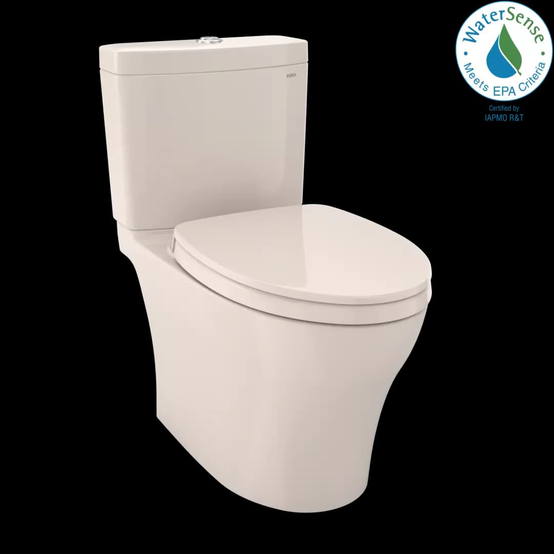 Aquia® IV Two-Piece Elongated Dual Flush 1.28 and 0.9 GPF Universal Height Toilet with CEFIONTECT®, WASHLET®+ Ready, Sedona Beige - MS446124CEMFGN#12 material