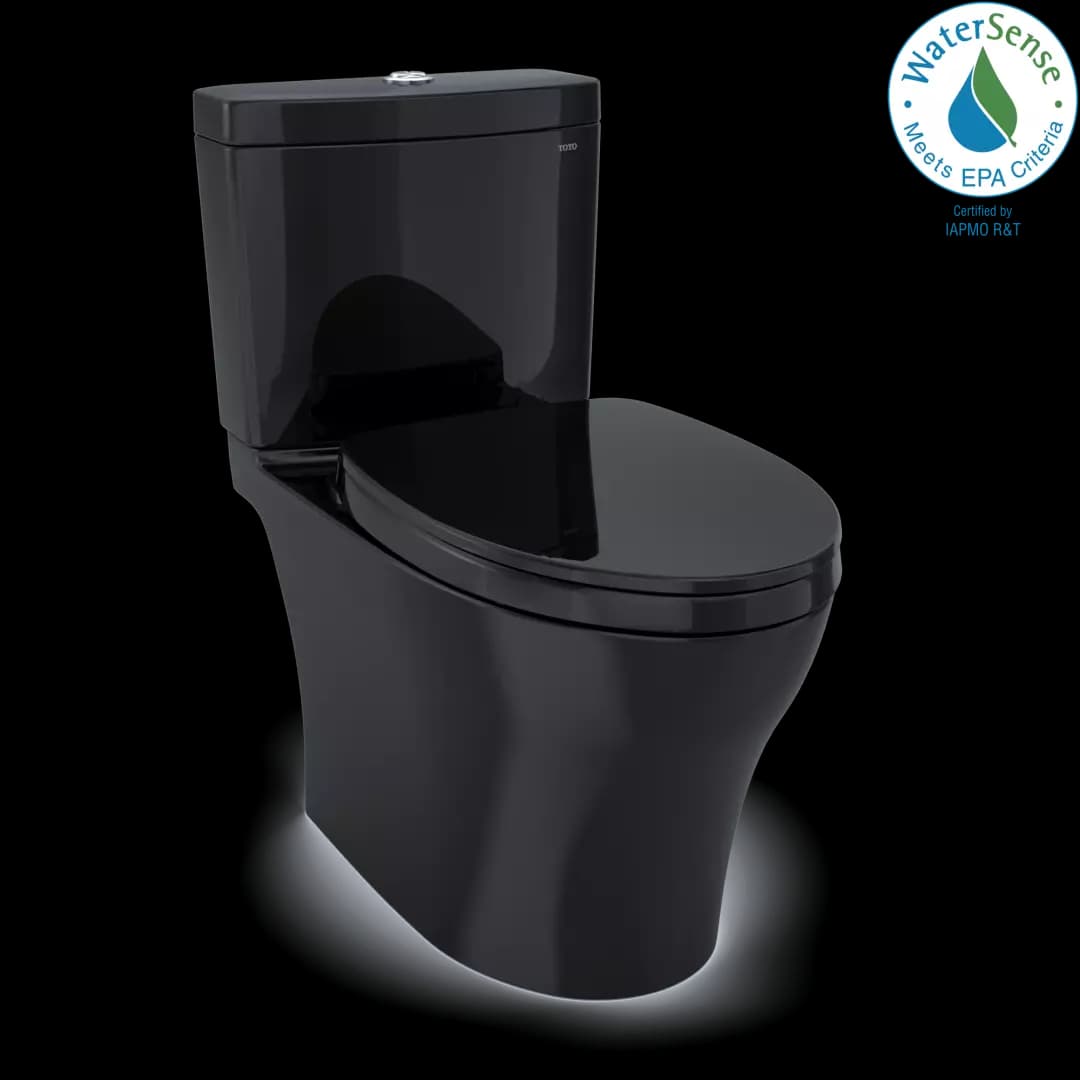 Aquia® IV Two-Piece Elongated Dual Flush 1.28 and 0.9 GPF Universal Height Toilet, WASHLET®+ Ready, Ebony - MS446124CEMFN#51 material