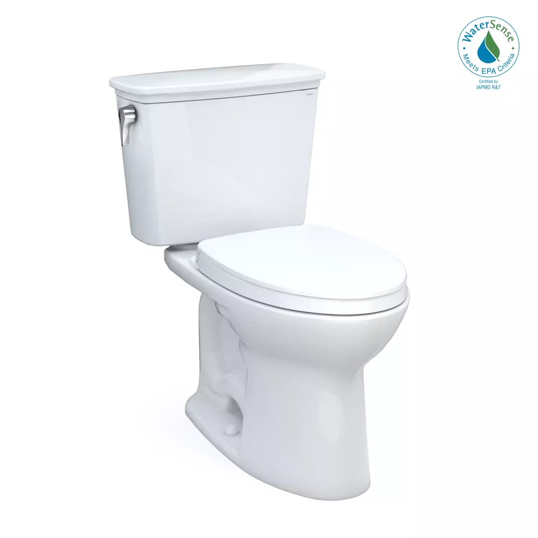 Drake® Transitional Two-Piece Elongated 1.28 GPF Universal Height TORNADO FLUSH ® Toilet with 10 Inch Rough-In, CEFIONTECT®, and SoftClose® Seat, WASHLET®+ Ready, Cotton White - MS786124CEFG.10#01 material