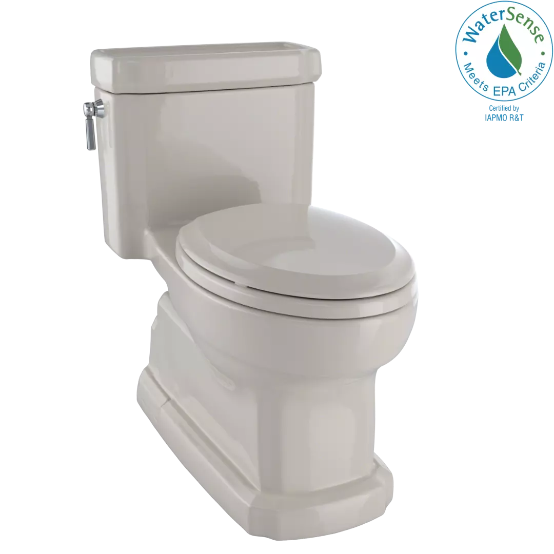 Eco Guinevere® Elongated 1.28 GPF Universal Height Skirted Toilet with CEFIONTECT® and SoftClose Seat, Bone - MS974224CEFG#03 material