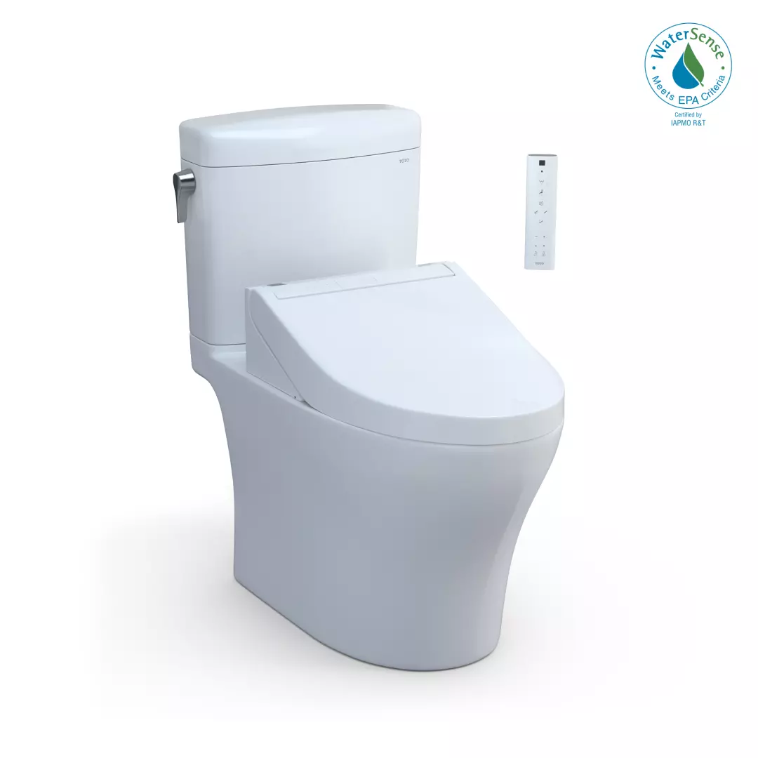 WASHLET®+ Aquia IV® Cube Two-Piece Elongated Dual Flush 1.28 and 0.9 GPF Toilet with C5 Bidet Seat, Cotton White - MW4363084CEMFGN#01 material