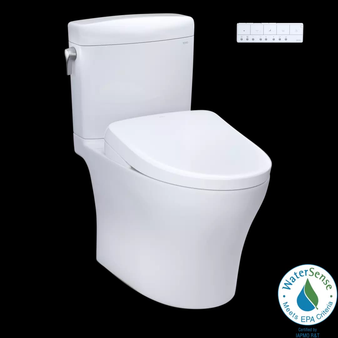 WASHLET®+ Aquia IV® Cube Two-Piece Elongated Dual Flush 1.28 and 0.9 GPF Toilet with S7 Contemporary Bidet Seat, Cotton White - MW4364726CEMFGN#01 material