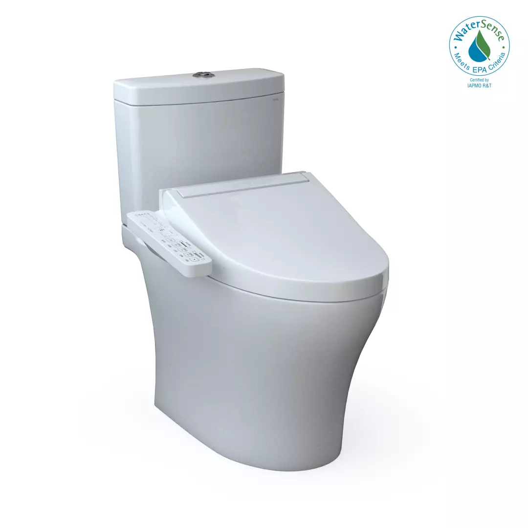 WASHLET®+ Aquia® IV Two-Piece Elongated Universal Height Dual Flush 1.28 and 0.9 GPF Toilet and WASHLET C2 Bidet Seat, Cotton White - MW4463074CEMFGN#01 material