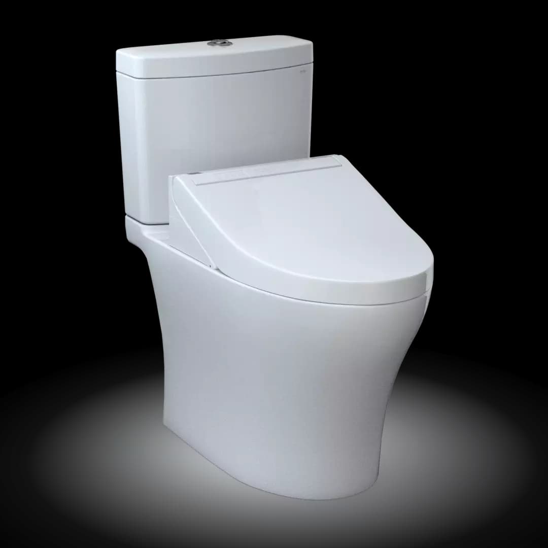WASHLET®+ Aquia® IV Two-Piece Elongated Universal Height Dual Flush 1.28 and 0.9 GPF Toilet and WASHLET C5 Bidet Seat, Cotton White - MW4463084CEMFGN#01 material