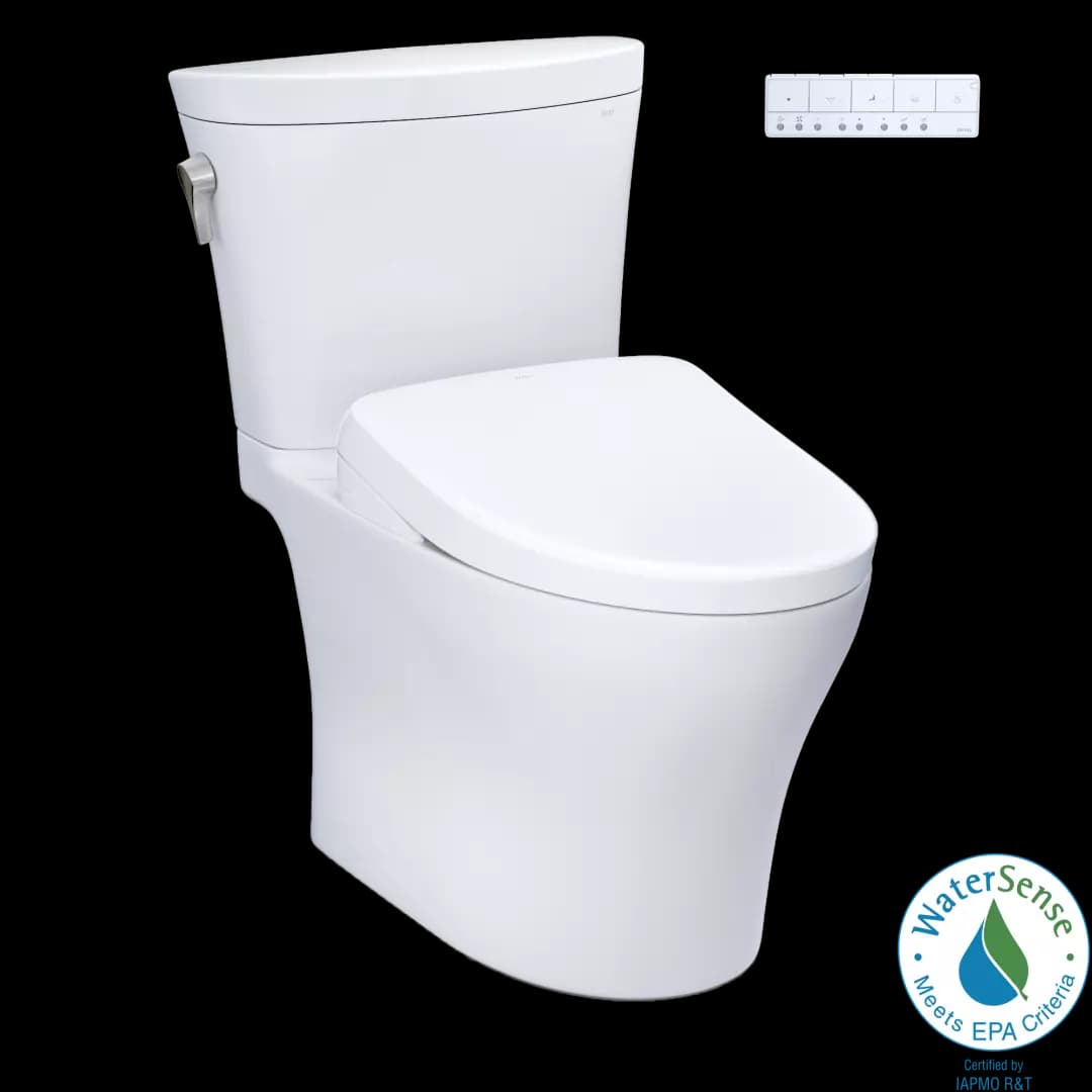 WASHLET®+ Aquia IV® Arc Two-Piece Elongated Dual Flush 1.28 and 0.9 GPF Toilet with Auto Flush S7 Contemporary Bidet Seat, Cotton White - MW4484726CEMFGNA#01 material