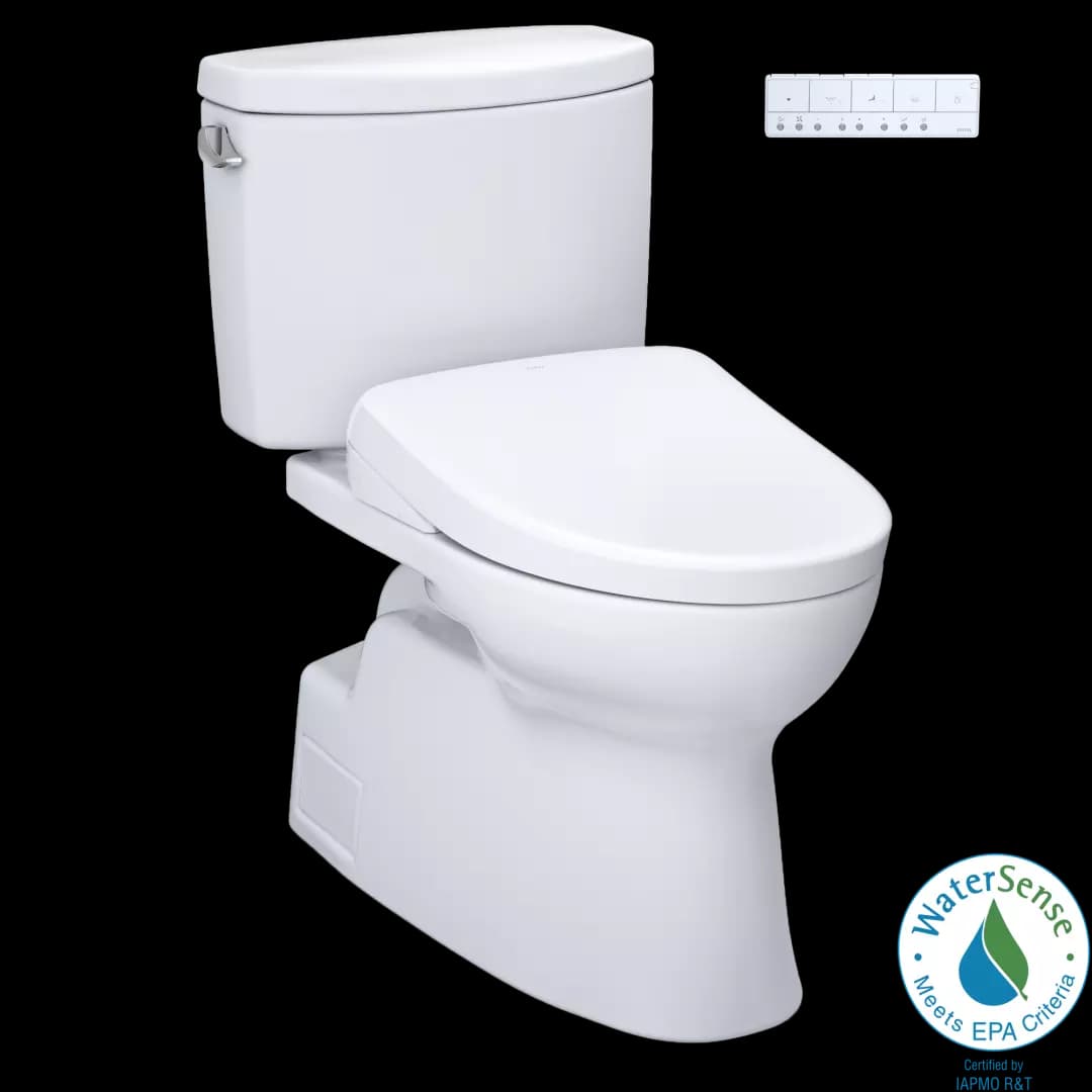WASHLET®+ Vespin® II Two-Piece Elongated 1.28 GPF Toilet and WASHLET®+ S7 Contemporary Bidet Seat, Cotton White - MW4744726CEFG#01 material