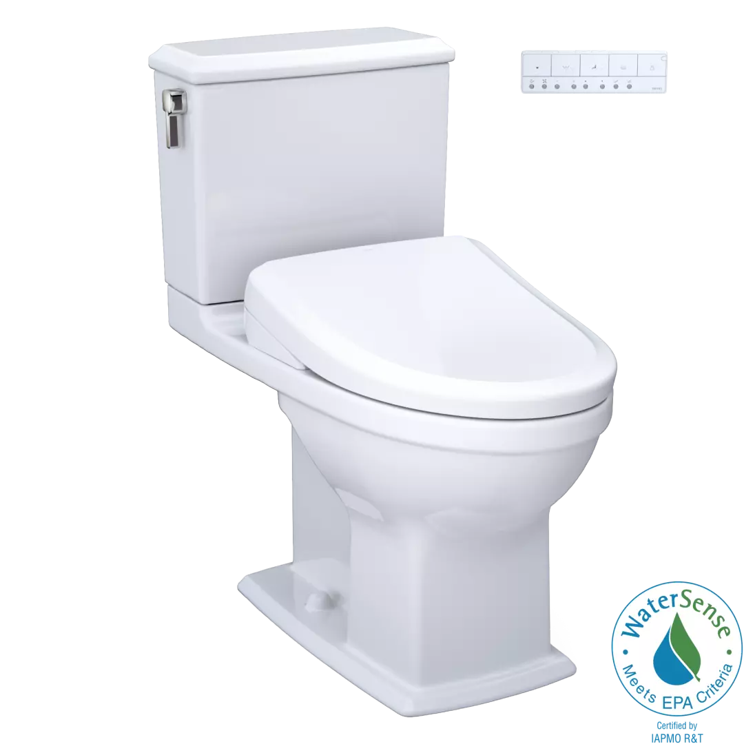 WASHLET®+ Connelly® Two-Piece Elongated Dual Flush 1.28 and 0.9 GPF Toilet and Classic WASHLET S7 Contemporary Bidet Seat with Auto Flush, Cotton White - MW4944724CEMFGA#01 material