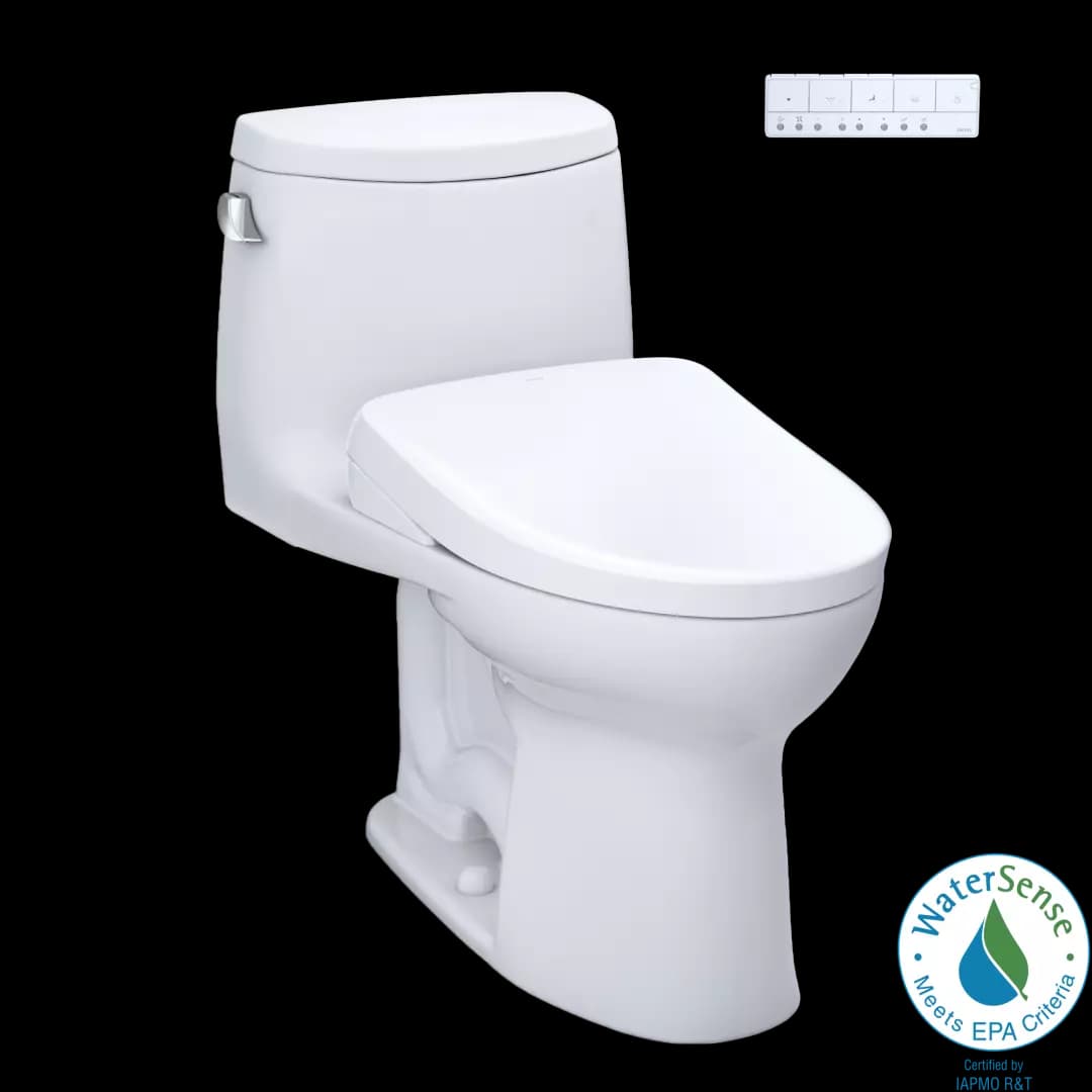 WASHLET®+ UltraMax® II One-Piece Elongated 1.28 GPF Toilet with Auto Flush WASHLET®+ S7A Contemporary Bidet Seat, Cotton White - MW6044736CEFGA#01 material