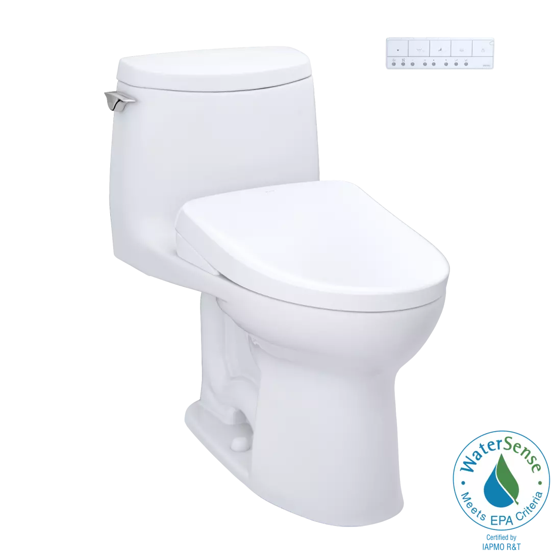 WASHLET®+ UltraMax® II 1G® One-Piece Elongated 1.0 GPF Toilet and WASHLET®+ S7A Contemporary Bidet Seat, Cotton White - MW6044736CUFG#01 material