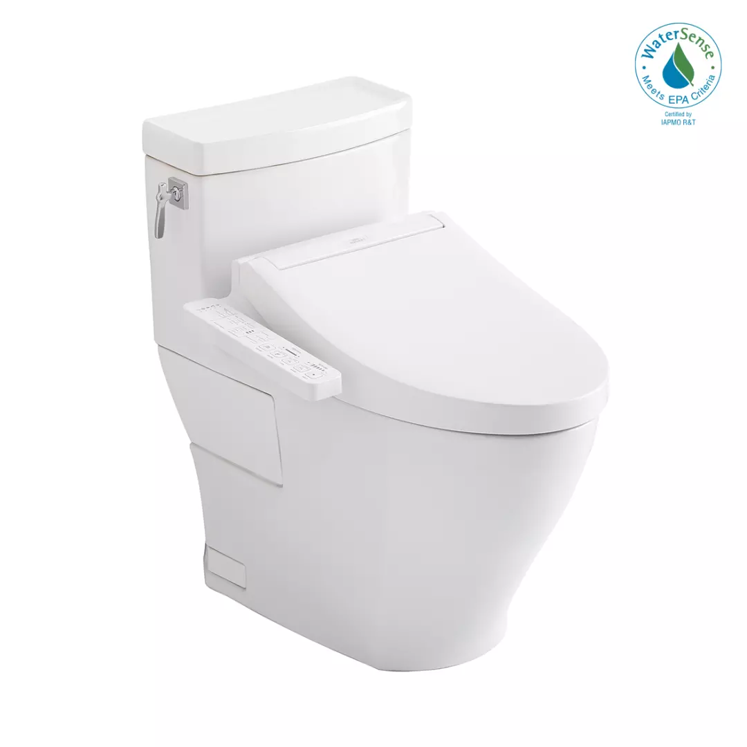TOTO®WASHLET+® Aimes One-Piece Elongated 1.28 GPF Toilet and WASHLET C2 Bidet Seat, Cotton White - MW6263074CEFG#01 material