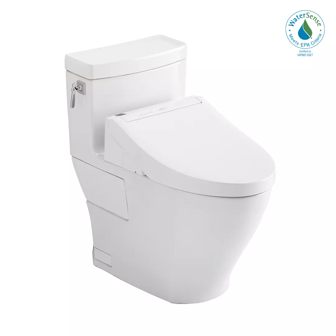TOTO®WASHLET+® Aimes One-Piece Elongated 1.28 GPF Toilet and WASHLET C5 Bidet Seat, Cotton White - MW6263084CEFG#01 material