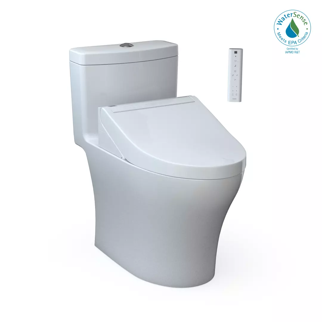 WASHLET®+ Aquia® IV One-Piece Elongated Dual Flush 1.28 and 0.9 GPF Toilet and WASHLET C5 Bidet Seat, Cotton White- MW6463084CEMFGN#01 material