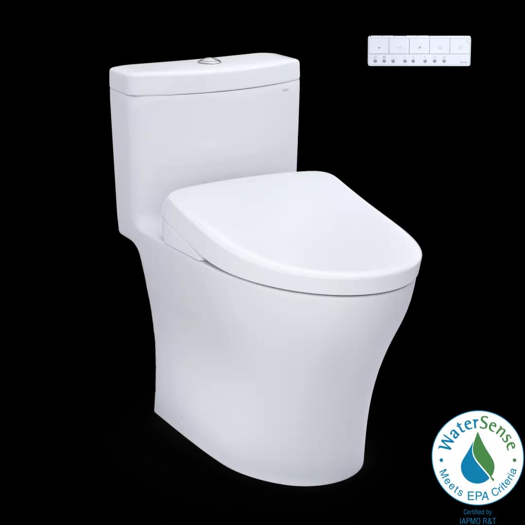 WASHLET®+ Aquia® IV One-Piece Elongated Dual Flush 1.28 and 0.9 GPF Toilet with S7 Contemporary Electric Bidet Seat, Cotton White - MW6464726CEMFGN#01 material