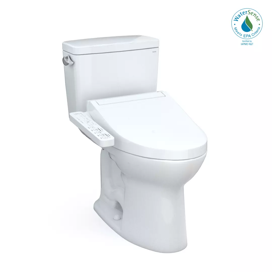 Drake® WASHLET®+ Two-Piece Elongated 1.28 GPF Universal Height TORNADO FLUSH® Toilet with C2 Bidet Seat, Cotton White - MW7763074CEFG#01 material