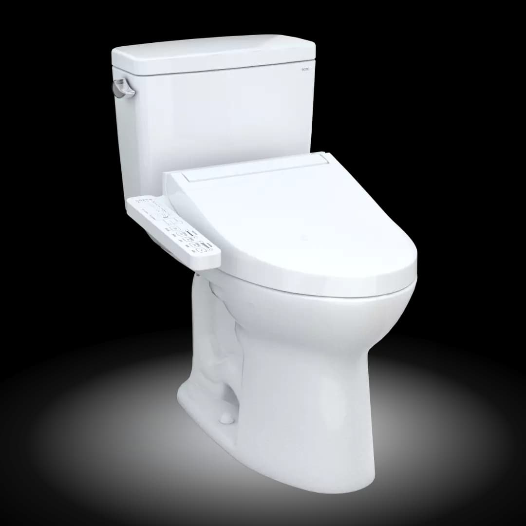 Drake® WASHLET®+ Two-Piece Elongated 1.6 GPF Universal Height TORNADO FLUSH® Toilet with C2 Bidet Seat, 10 Inch Rough-In, Cotton White - MW7763074CSFG.10#01 material