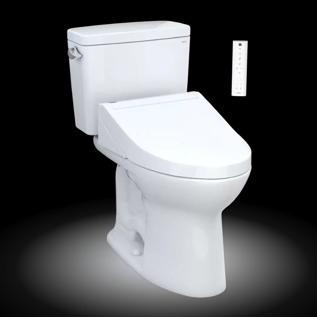 Drake® WASHLET®+ Two-Piece Elongated 1.6 GPF Universal Height TORNADO FLUSH® Toilet with C5 Bidet Seat, Cotton White - MW7763084CSFG#01 material
