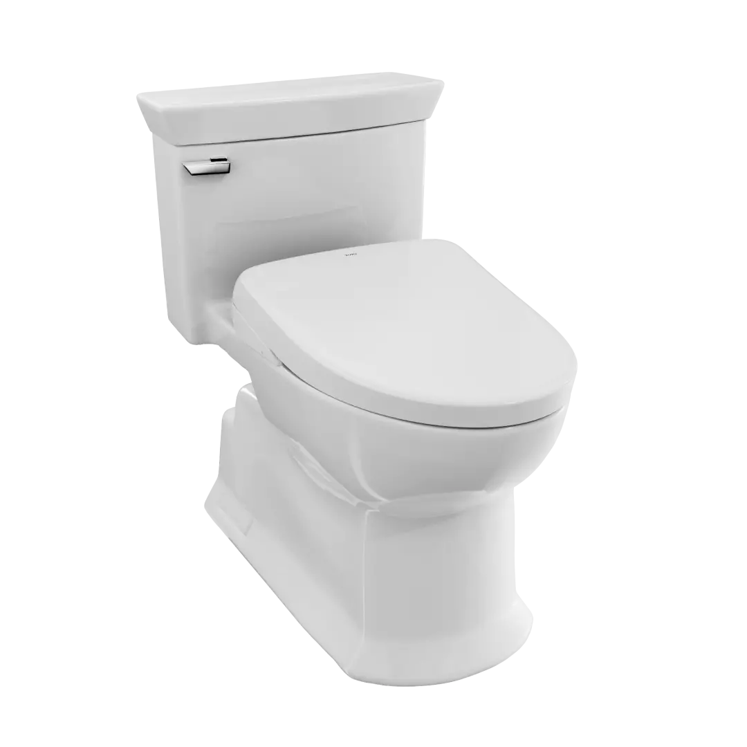WASHLET®+ Soirée® Elongated 1.28 GPF Universal Height Toilet with Auto Flush S7 Bidet Seat, Contemporary Lid, Cotton White - MW9644726CEFGA#01 material