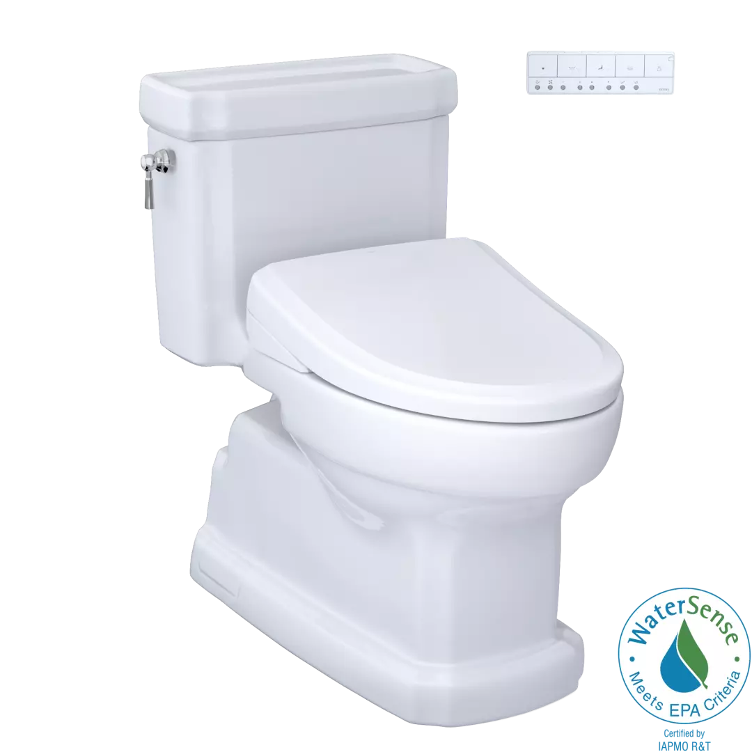 WASHLET®+ Eco Guinevere® Elongated 1.28 GPF Universal Height Toilet, S7A Classic Bidet Seat with AutoFlush and Auto Open/Close, Cotton White - MW9744734CEFGA#01 material